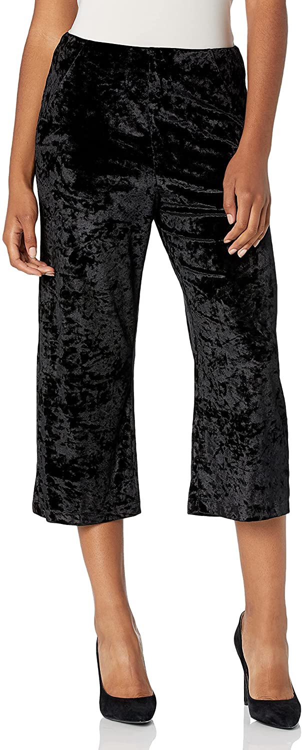 Women's Lysse Jerry Crushed Velvet Crop Pants Black Small