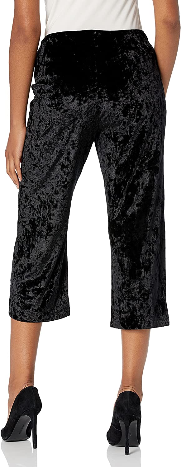 Women's Lysse Jerry Crushed Velvet Crop Pants Black Small