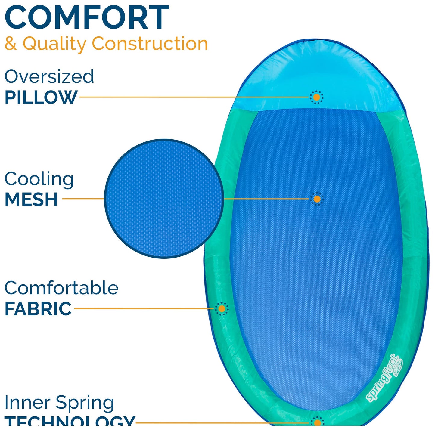SwimWays Spring Float Papasan Pool Lounger for Swimming Pool