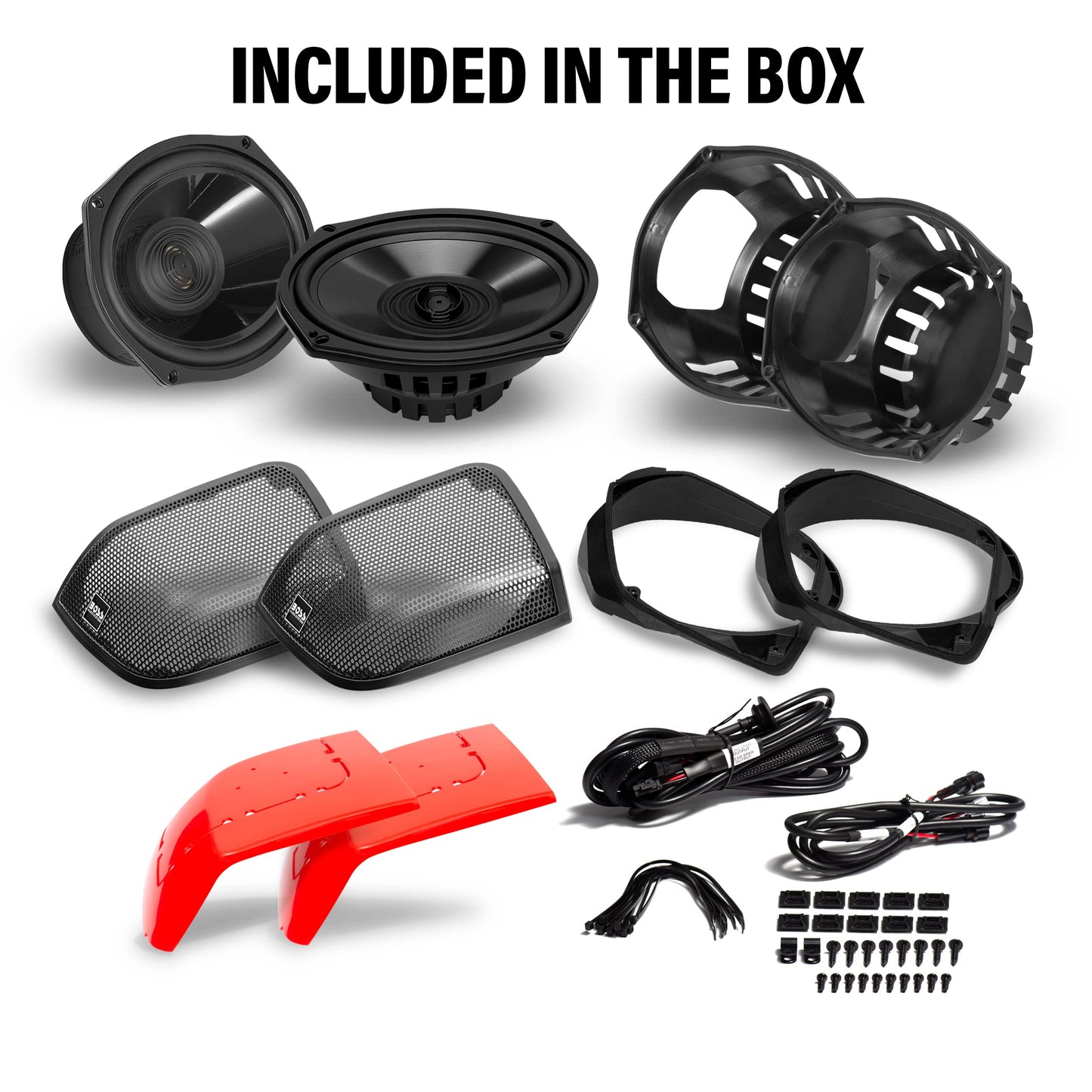 BOSS Audio Systems BHD14 Harley Davidson 6 x 9 Inch Saddlebag Speaker Kit – Fits Select 2014+ Road Glide and Street Glide Motorcycles, 300 Watts of Power Per Pair, Full Range, 2 Way, Sold in Pairs