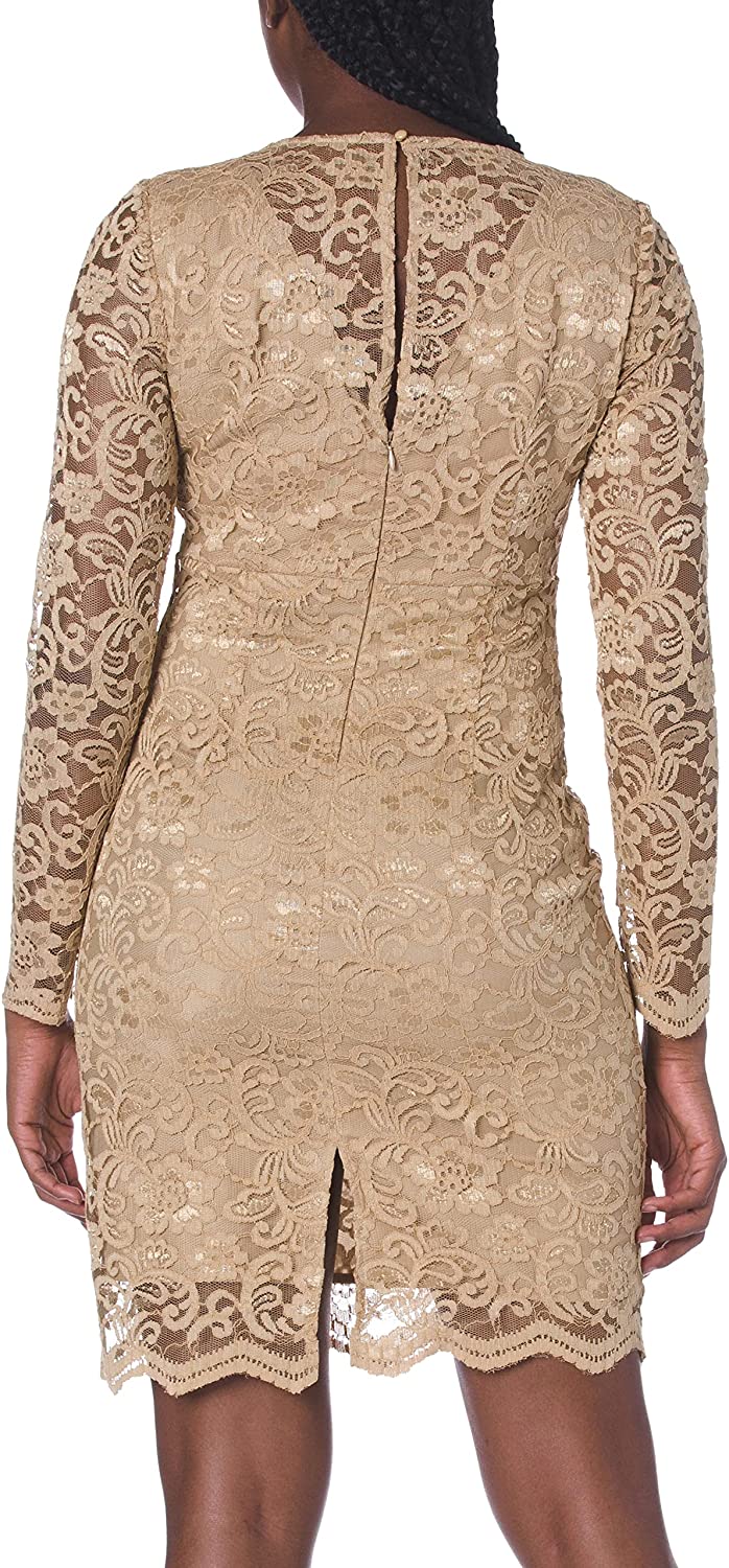 Women's Nanette Lepore Ls Off The Shoulder Lace Shift Dress W/Tiered Bell Sleeve