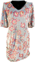 Women's Alton Gray Multi Check Floral Dress - Petite Small